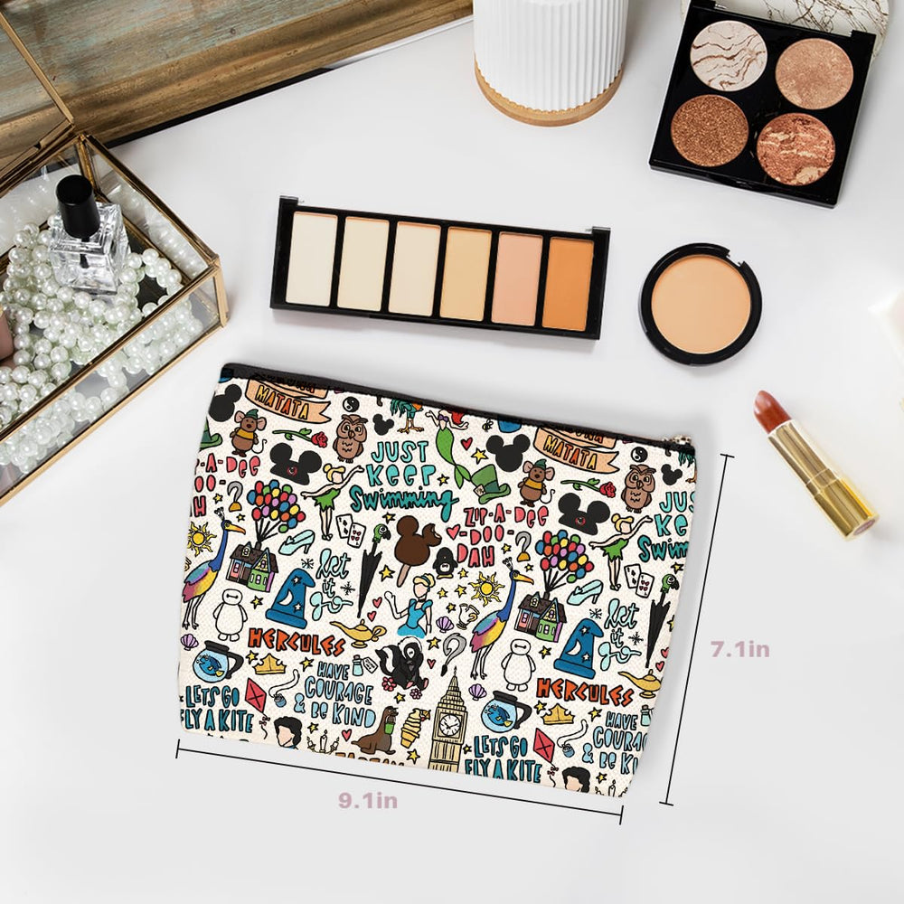 Trousse Wenboco imprimé double-face, rangement pratique pour cosmétiques et petits accessoires.