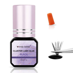 Colle Wendy Lashes pour cluster cils noir, séchage rapide et tenue durable.