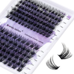 Marque WENDY LASHES: clusters à bande ultra-fine pour une pose naturelle.
