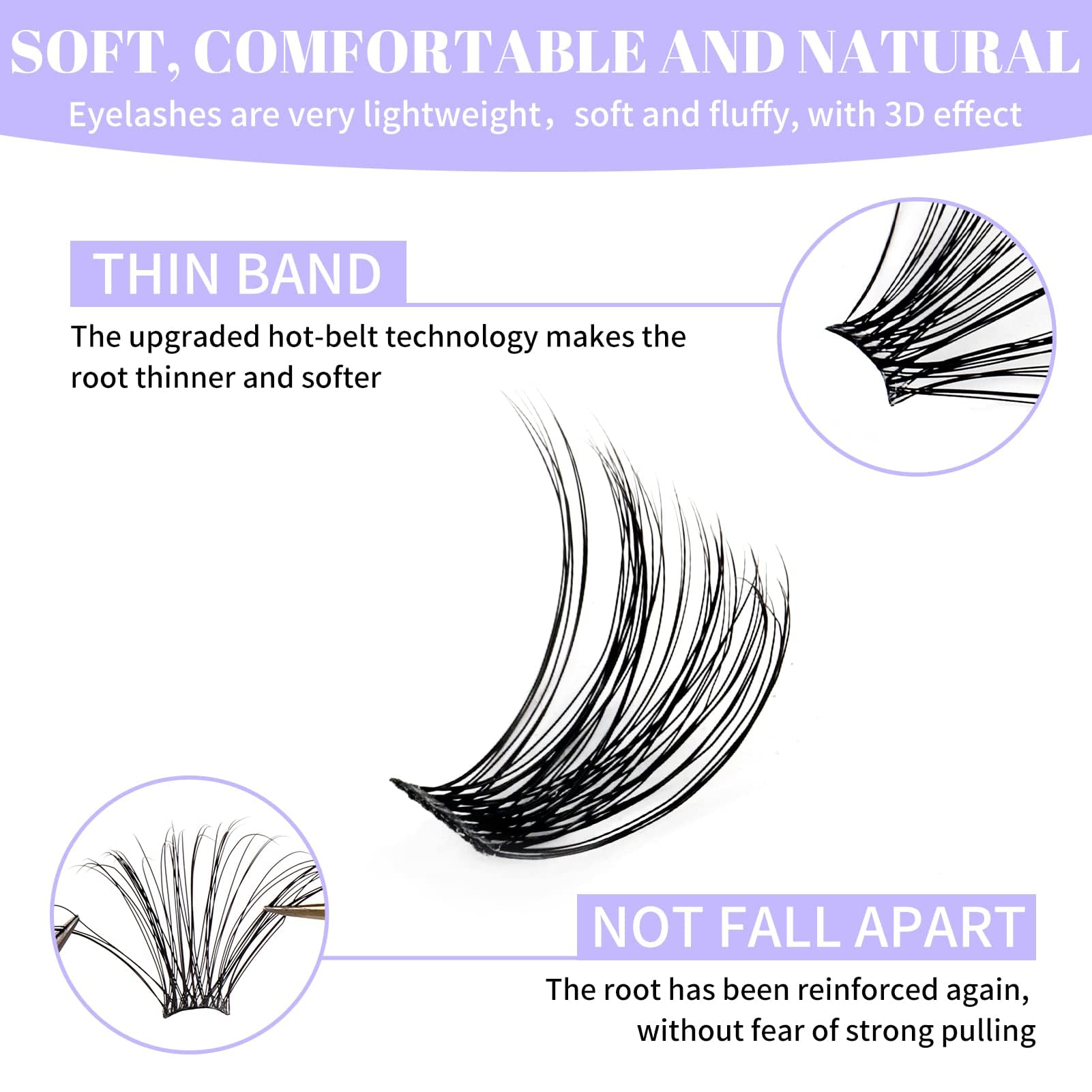 Aspect naturel WENDY LASHES clusters, réalisme et douceur.