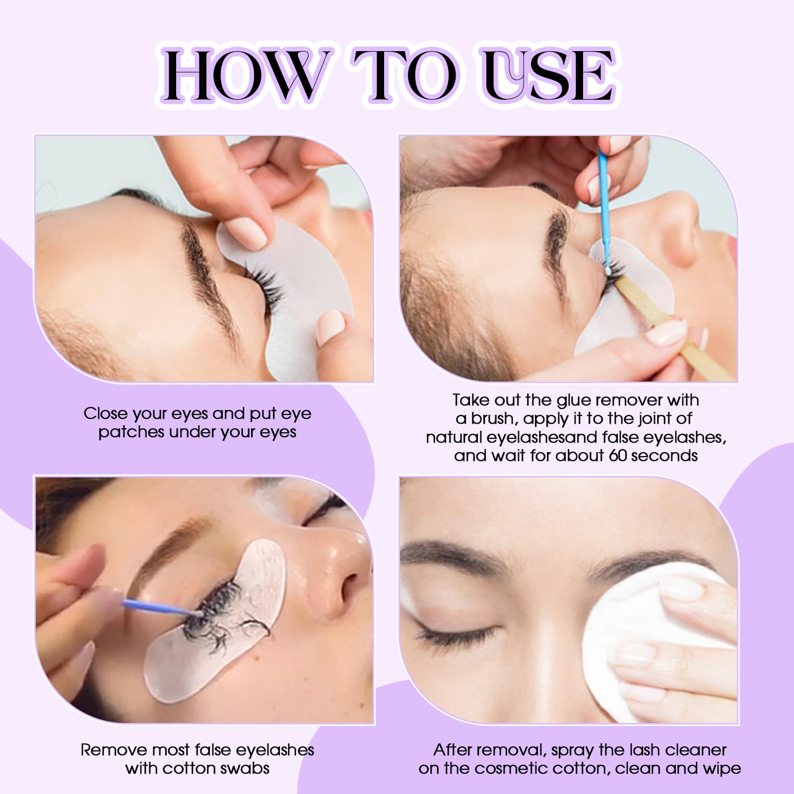 Wendy Lashes retrait en douceur des extensions et du maquillage léger.