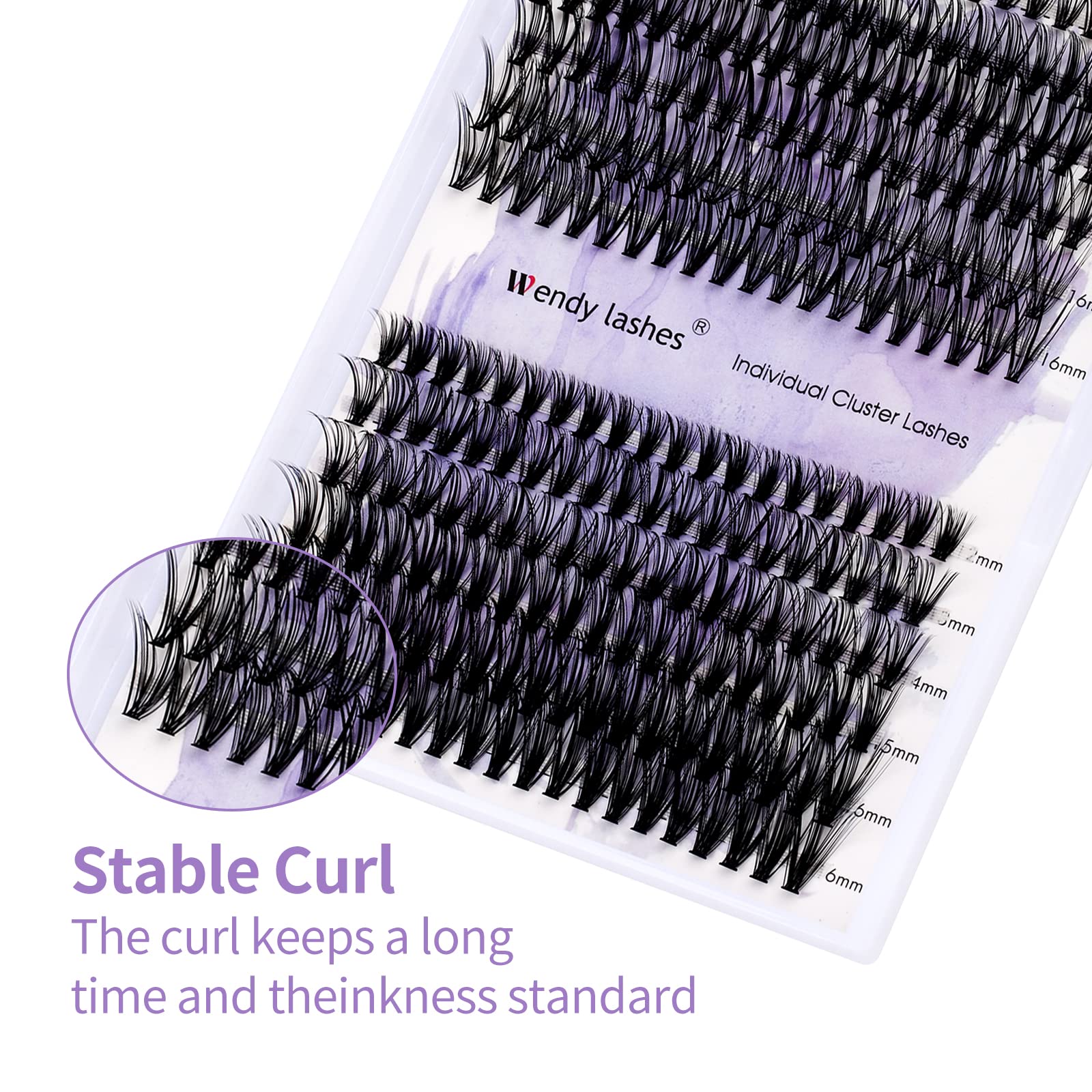Wendy Lashes: emballage et rangements clairs facilitant le choix des longueurs.