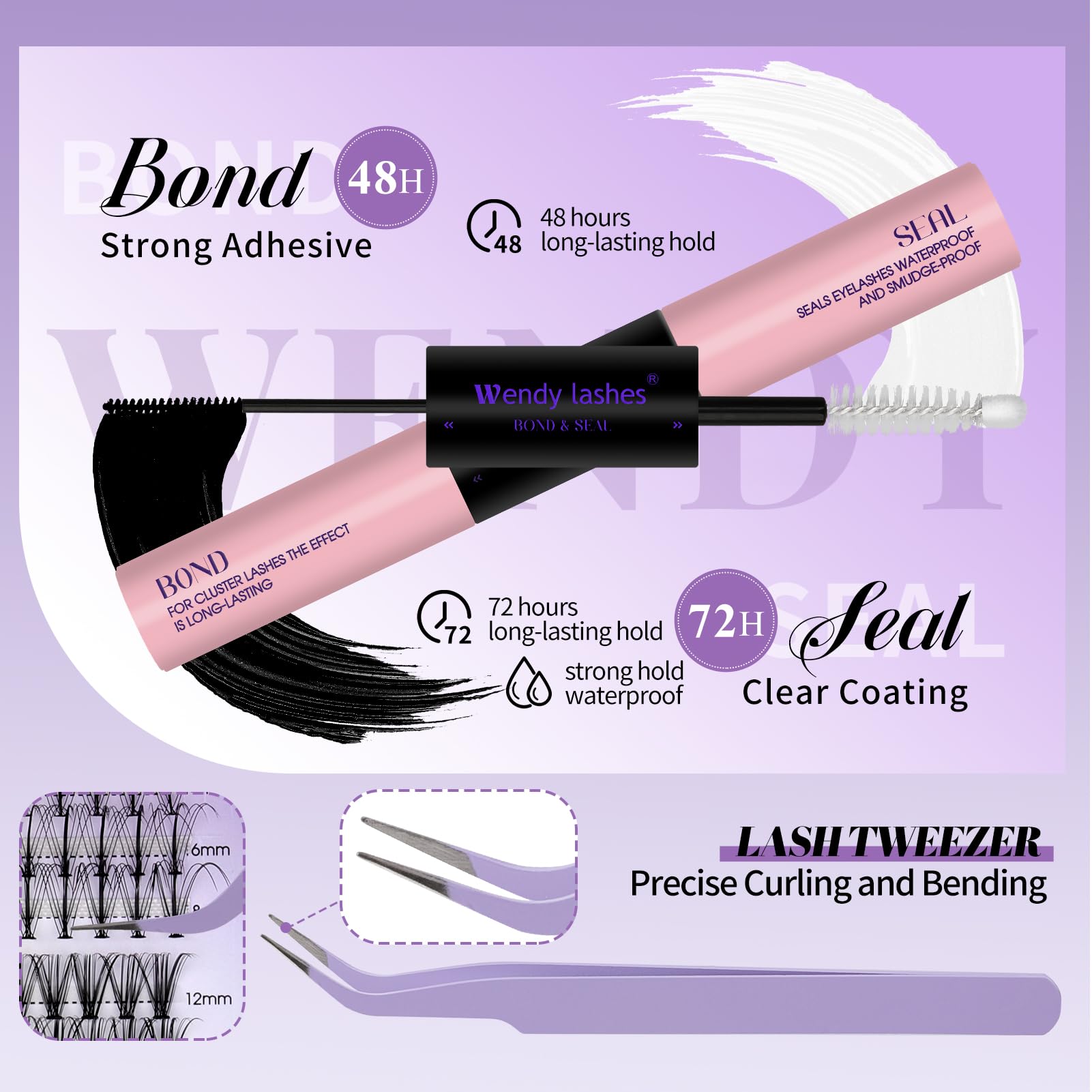WENDY LASHES cils bas transparents pour un effet discret.