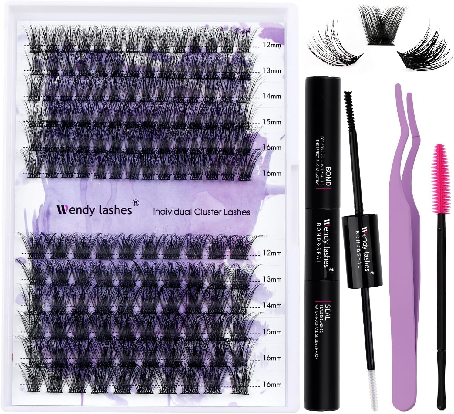 Kit Wendy Lashes clusters cils à domicile pour pose rapide et naturelle.