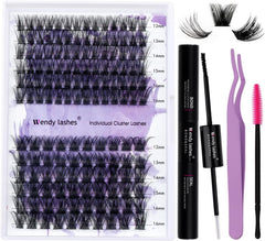 Kit Wendy Lashes clusters cils à domicile pour pose rapide et naturelle.