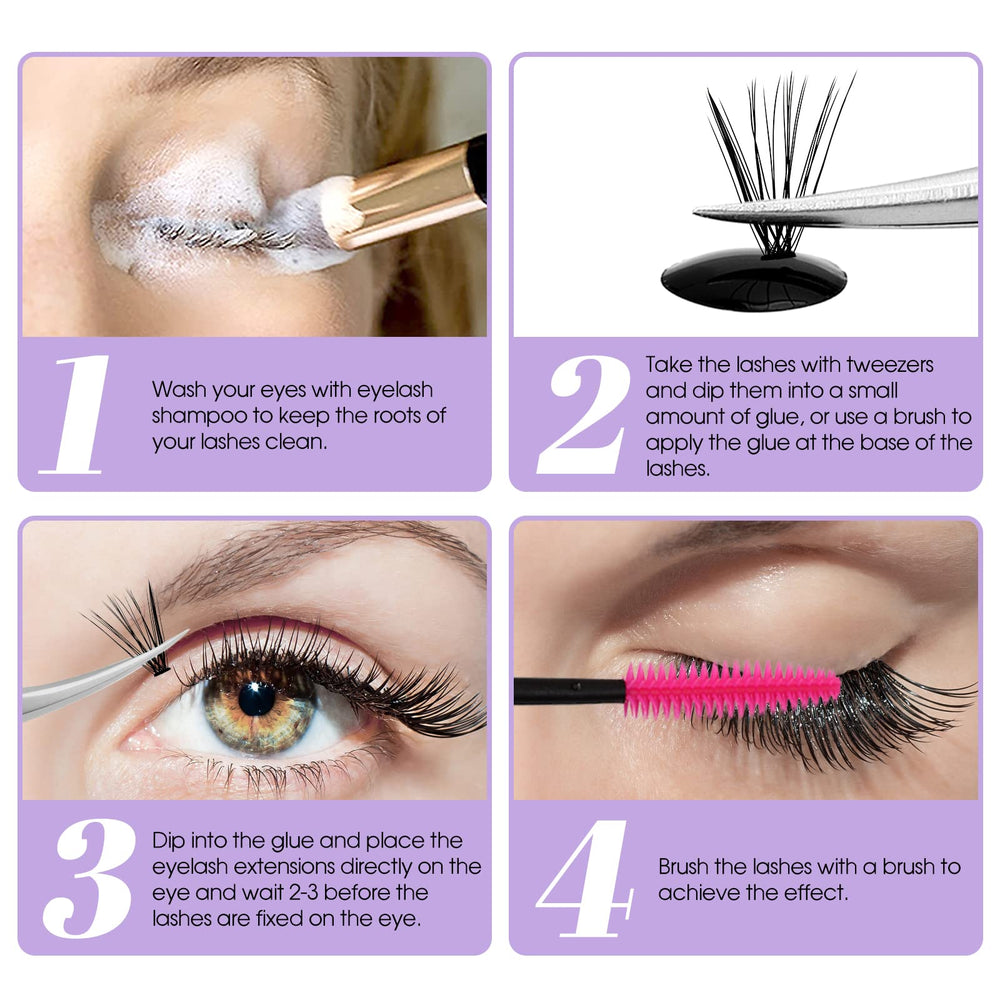 Nettoyage et préparation des cils pour Wendy Lashes, facilité d'utilisation.