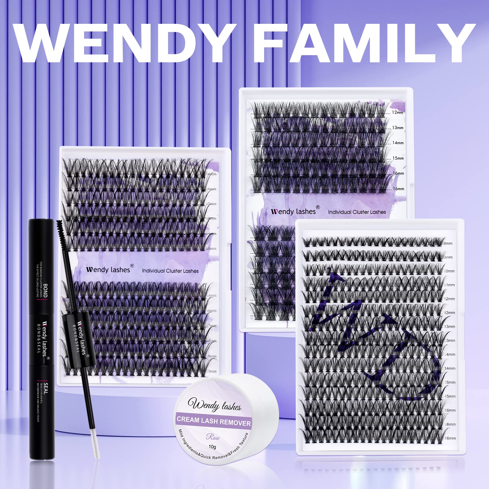Wendy Lashes utilisation à domicile 2 en 1, routine rapide.