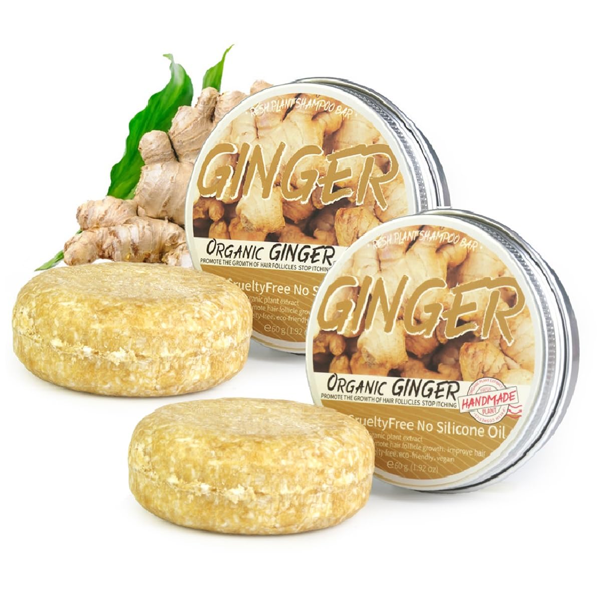 WenFeng ensemble de deux savons gingembre pour cheveux