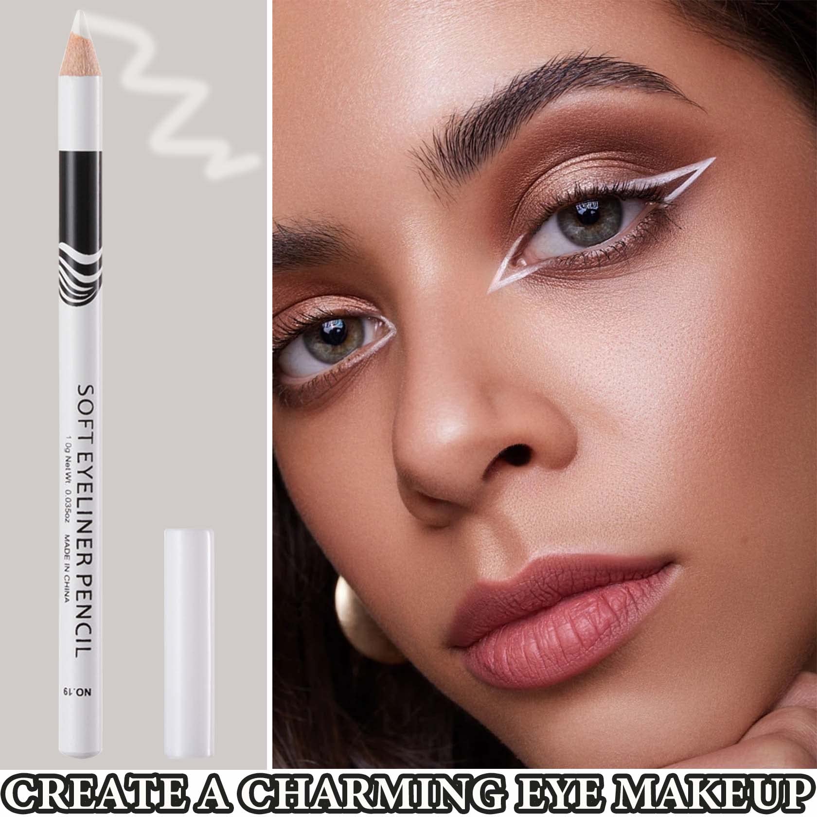 WENJLYJ Crayon yeux blanc, pigmentation intense pour un regard professionnel