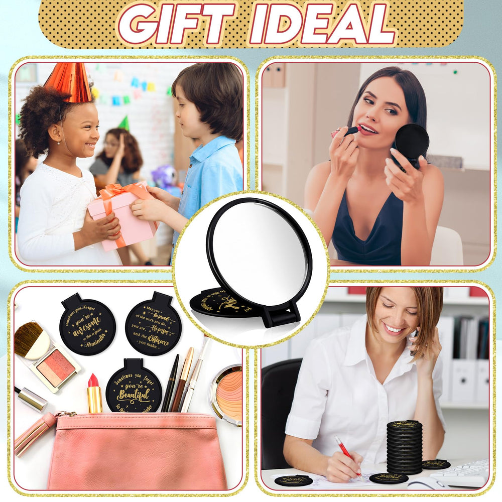 Miroir Wenqik noir, cadeau professionnel prêt à offrir, motif inspirant.