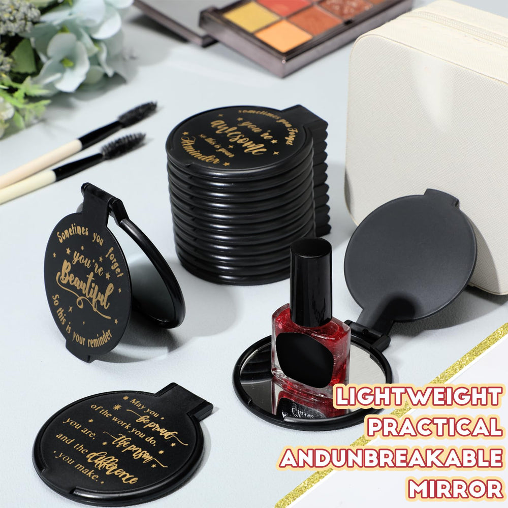 Miroir Wenqik compact noir, taille pensée pour l'emport en voyage.