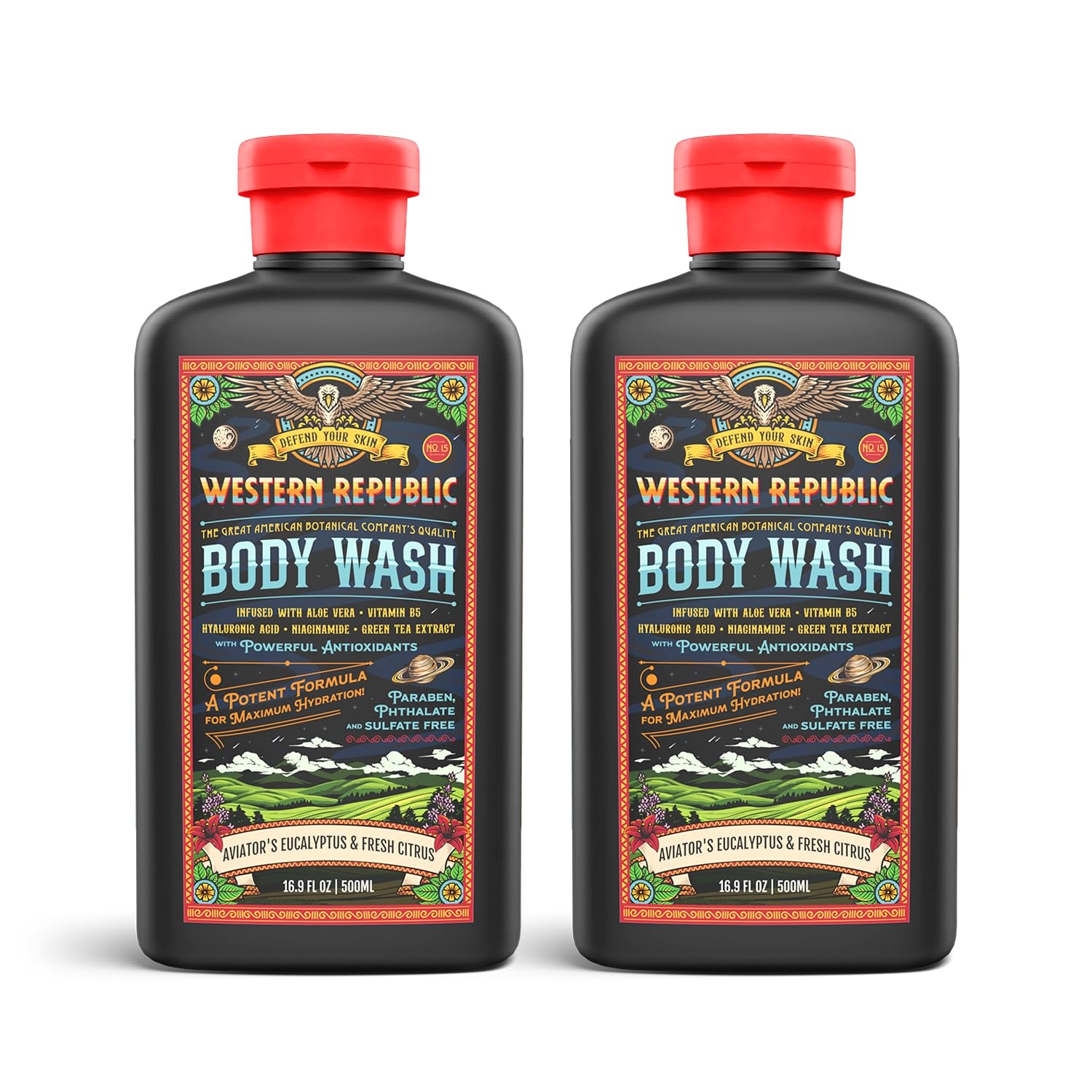 Gel douche Western Republic Aviator Eucalyptus Citron; senteur masculine rafraîchissante
