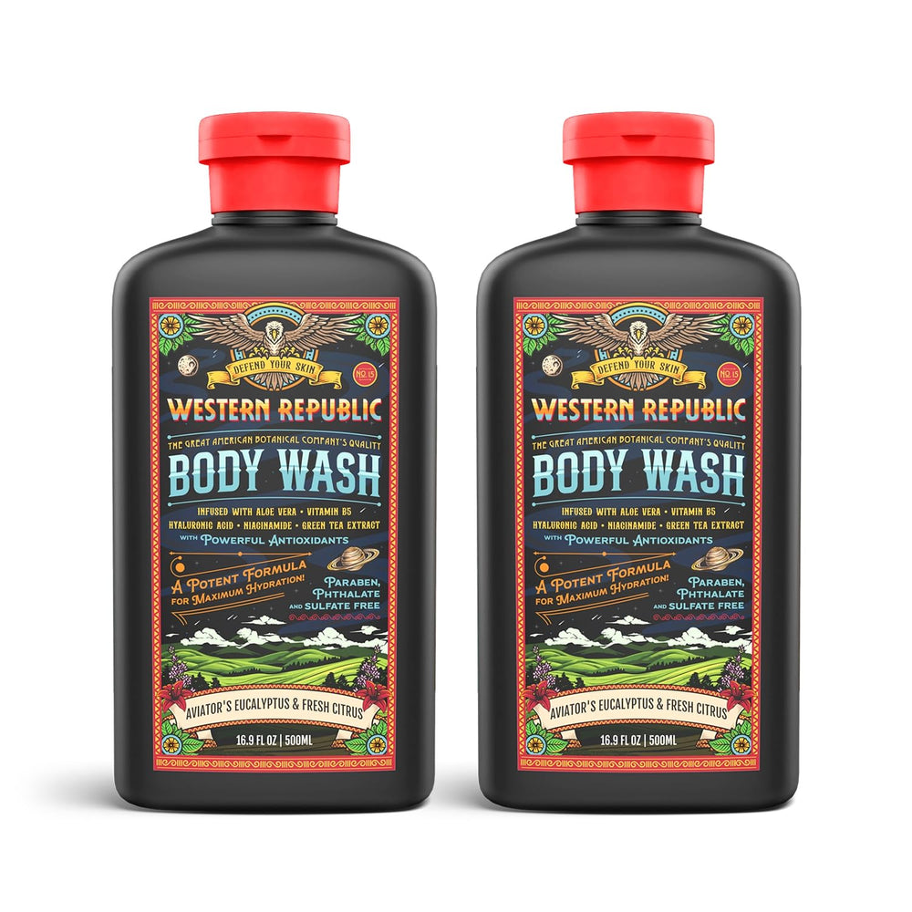 Gel douche Western Republic Aviator Eucalyptus Citron; senteur masculine rafraîchissante
