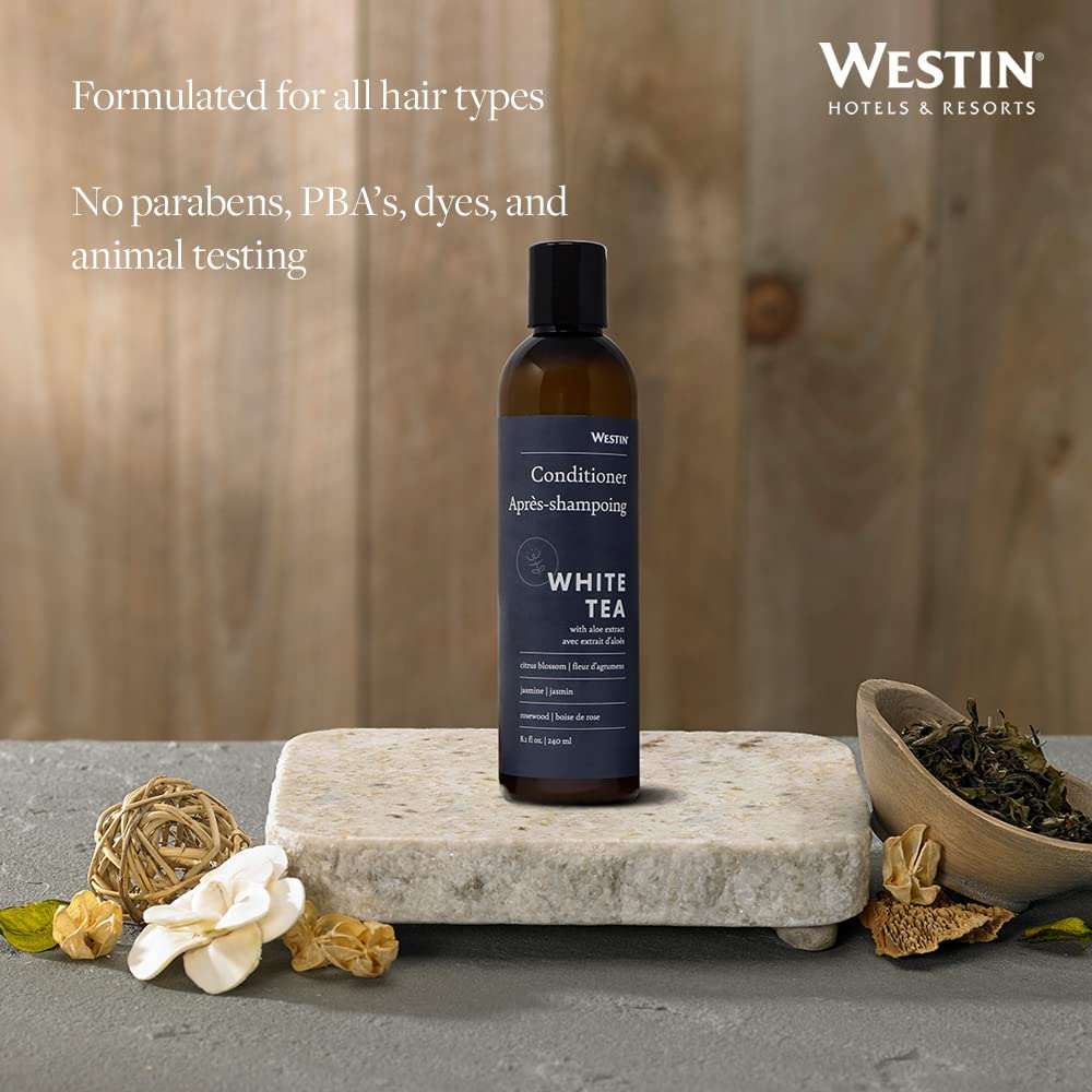 Westin White Tea Aloe Conditionneur – Étiquette raffinée évoquant l'arôme signature.