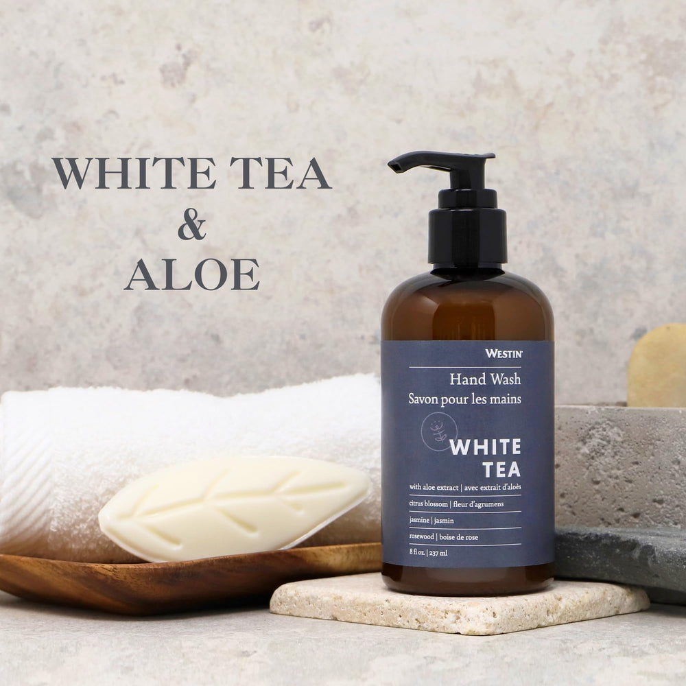 Westin Thé Blanc Aloe, savon élégant, idéal pour une salle de bains apaisante.