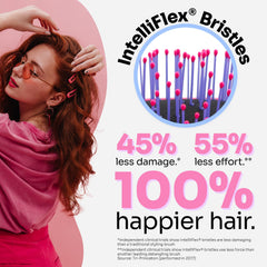 Wet Brush utilisable sur cheveux mouillés et secs pour un brushing sans effort.