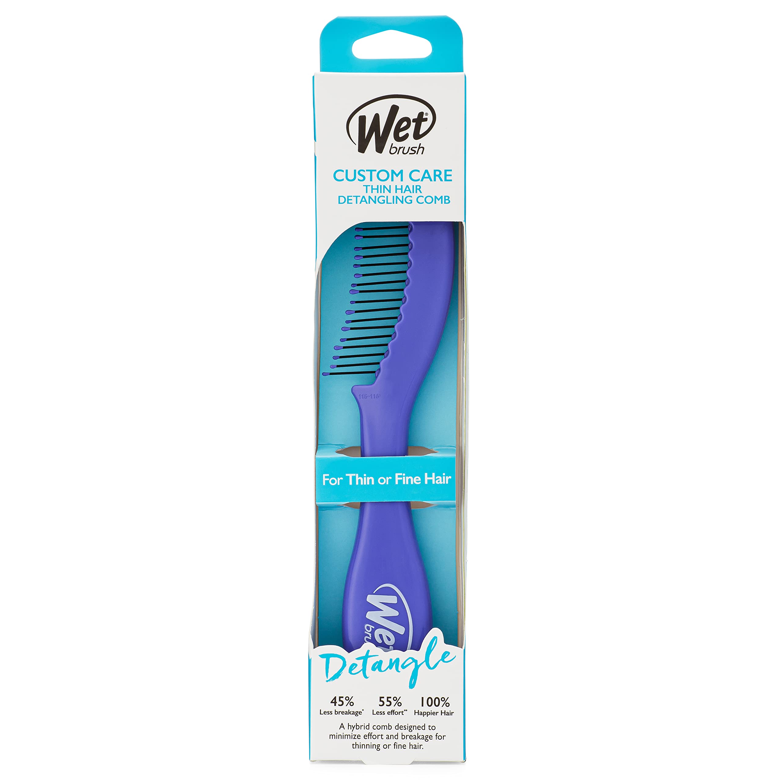 Wet Brush Custom Care design hybride offre maniabilité et douceur lors du coiffage.