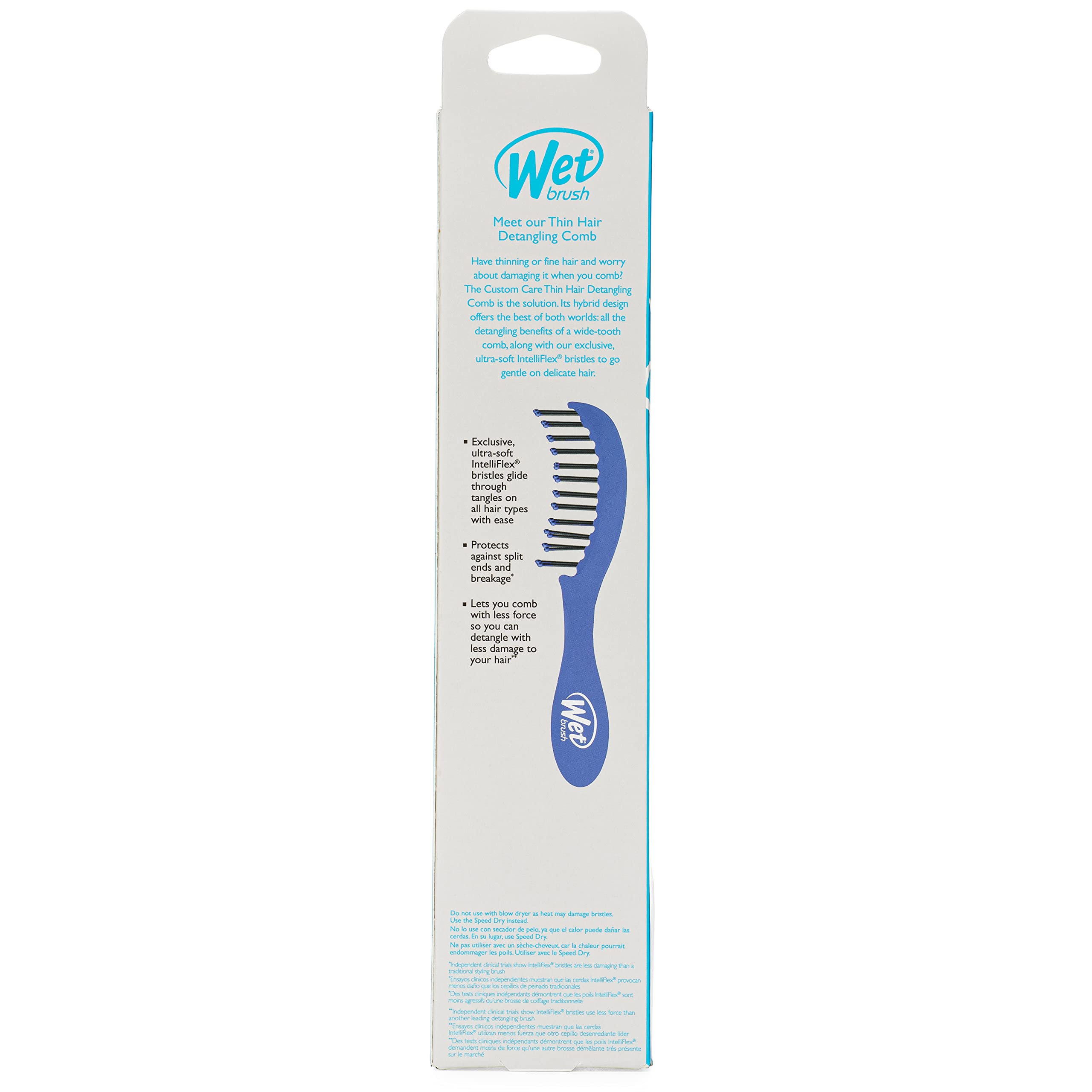 Wet Brush Custom Care avec moins de poils pour cheveux fins, démêlage plus fluide.