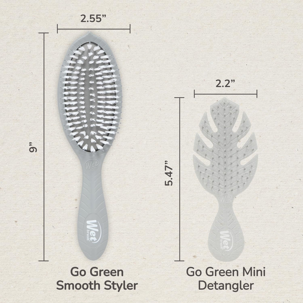 Brosse Wet Brush Go Green Charbon – 58% plastique végétal, option plus responsable.