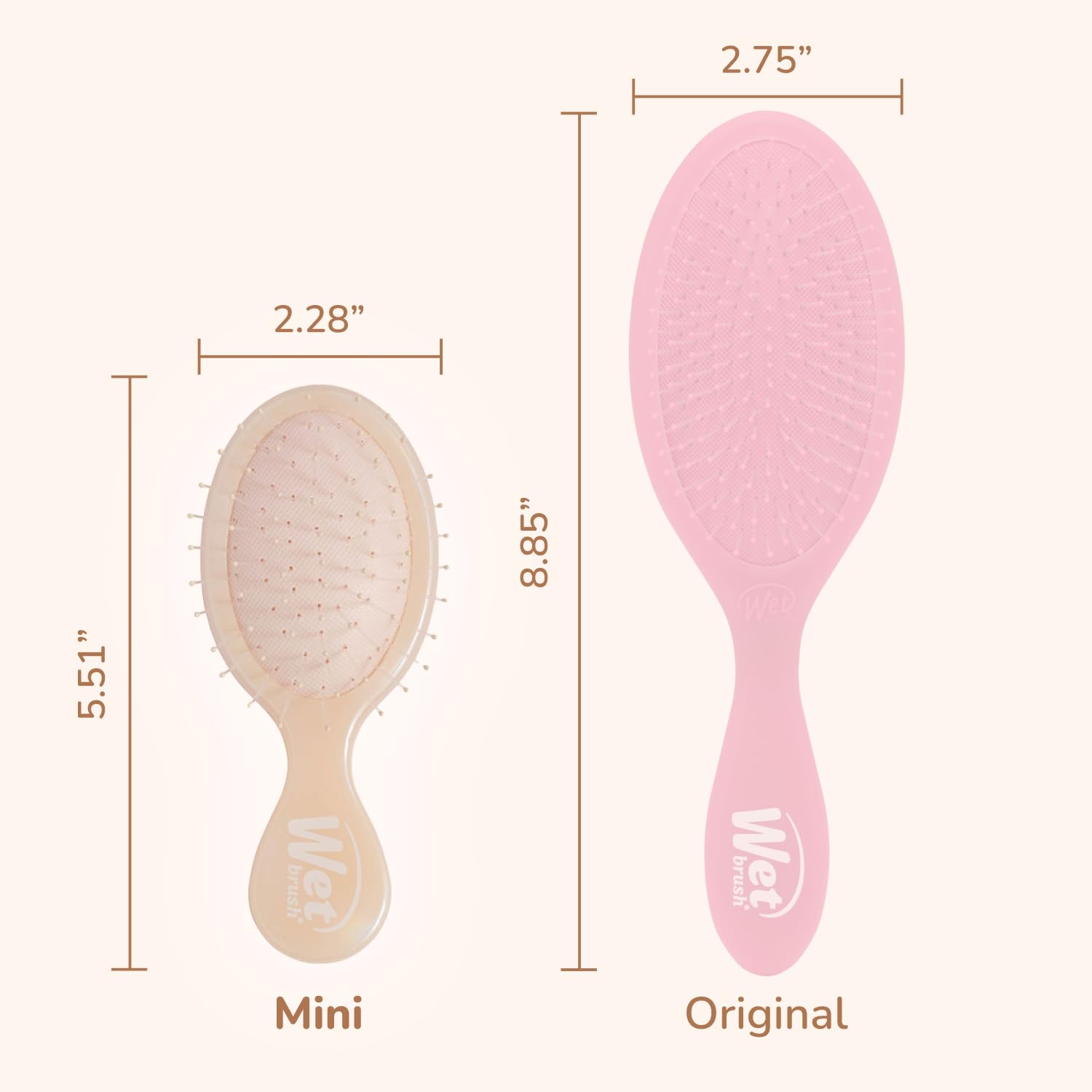 Wet Brush Mini Démêlant – douceur et glisse améliorées lors du démêlage.