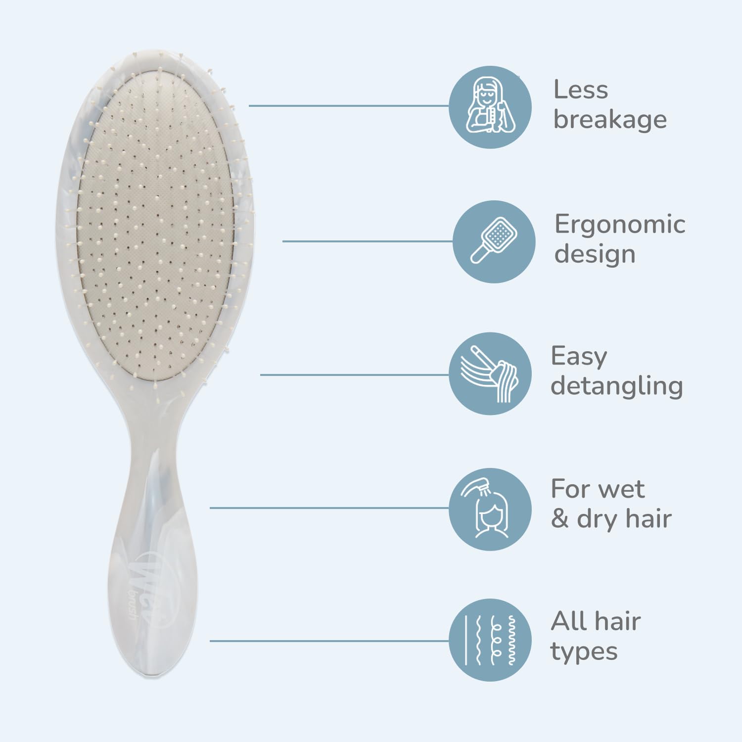 Démêlage sur cheveux secs avec douceur et efficacité.