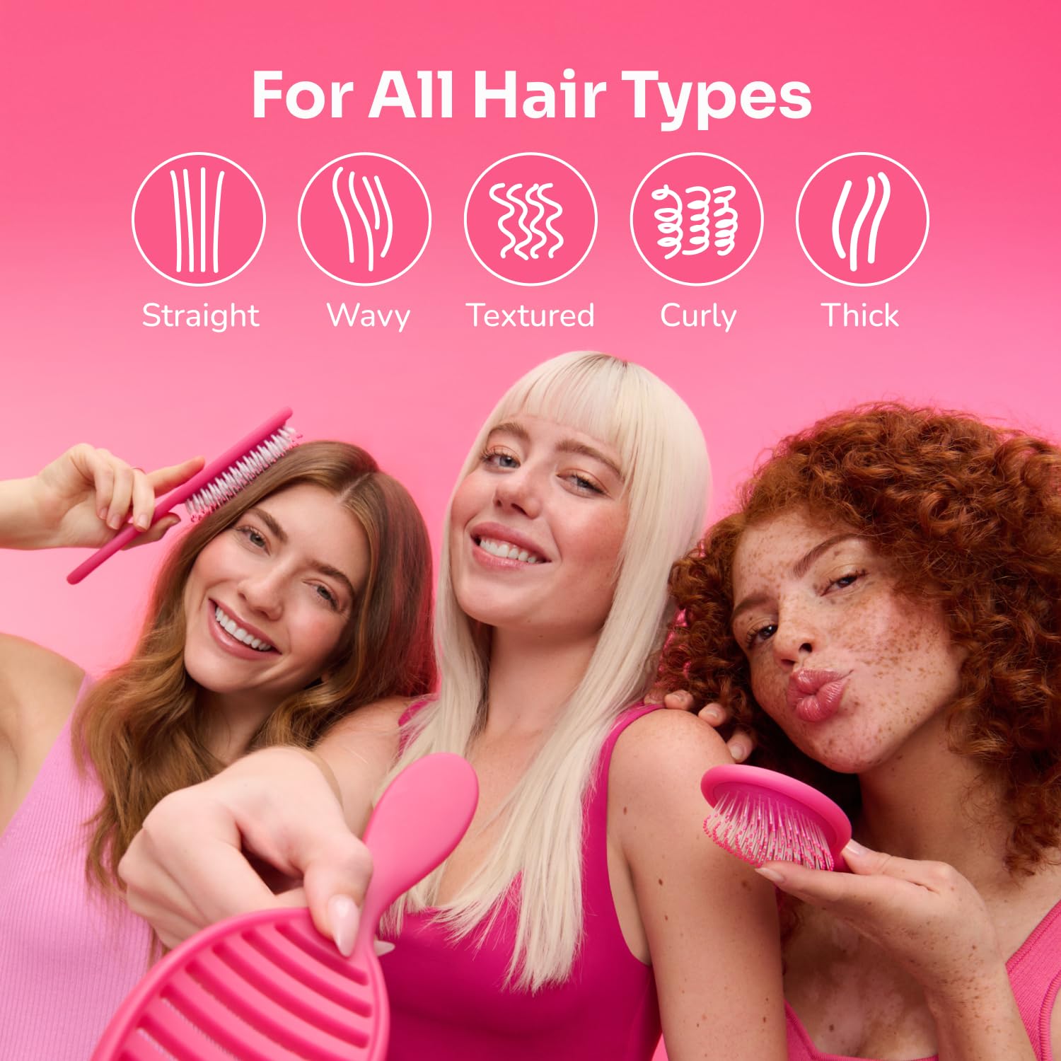 Wet Brush Original Detangler Orange Crush, gros plan sur les brins flexibles démêlant sans douleur