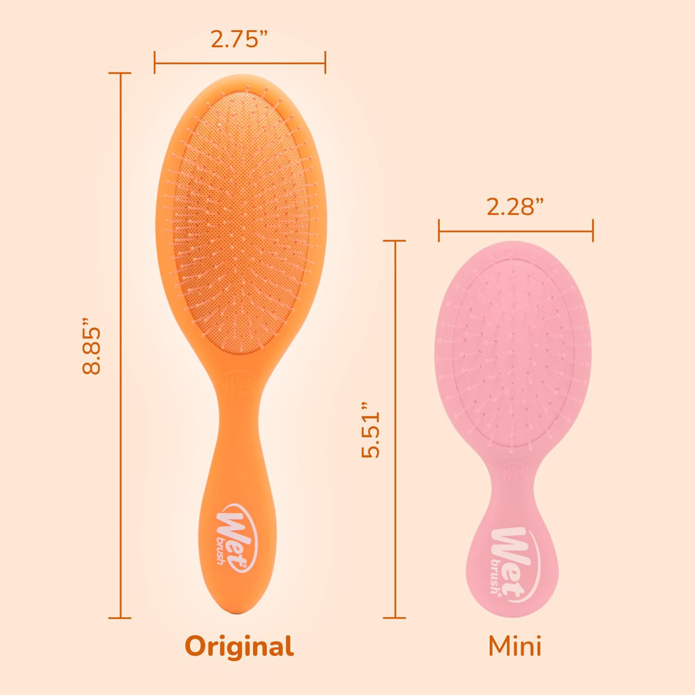 Wet Brush Original Detangler Orange Crush, démonstration sur cheveux secs pour soin rapide