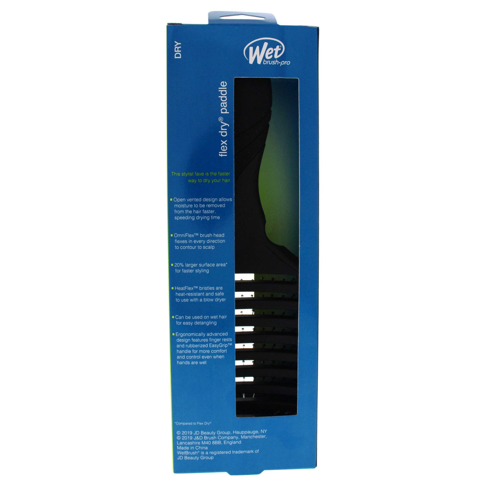 Wet Brush Pro Flex Dry Paddle Brush noir – design aéré facilitant le séchage et le démêlage.