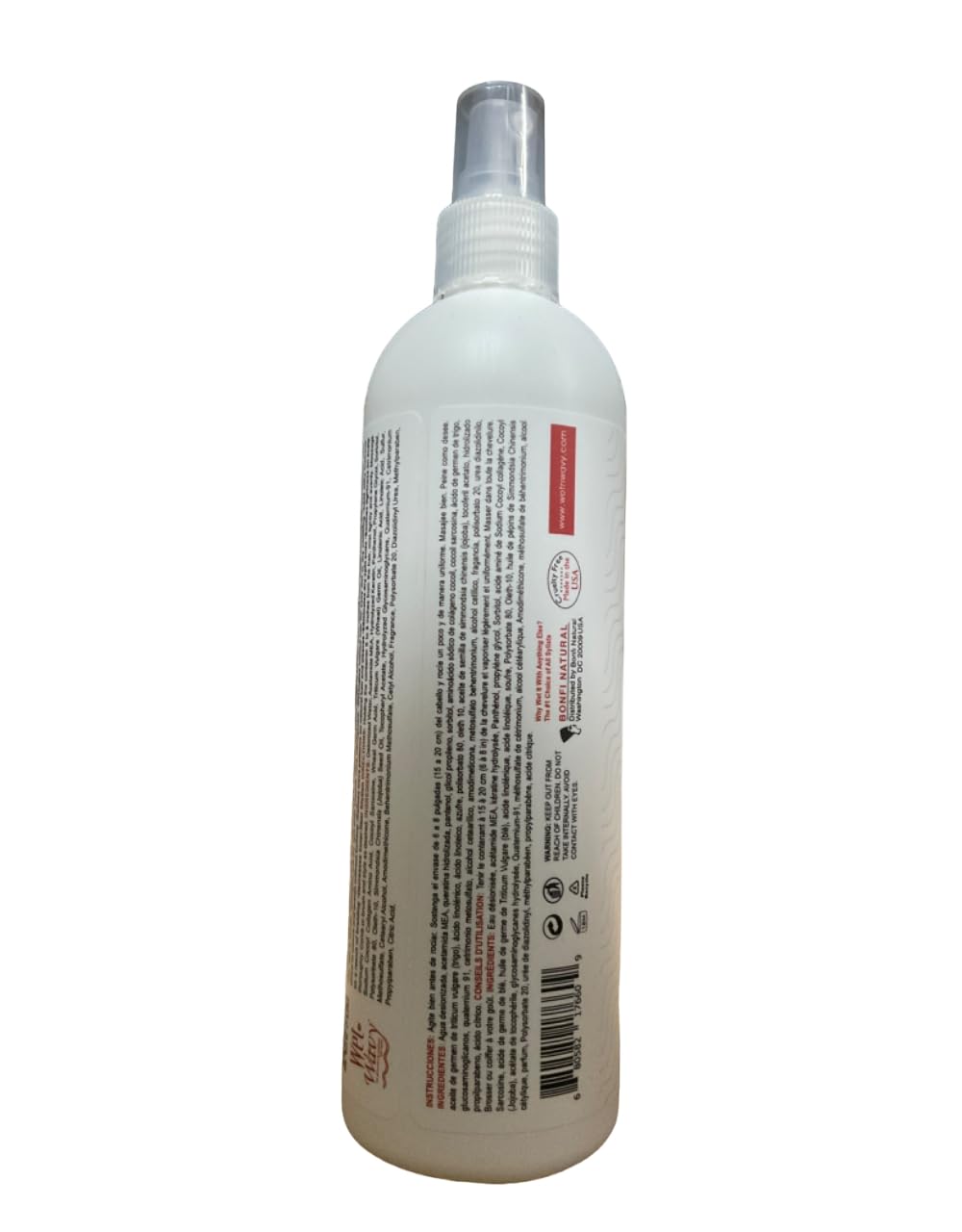 Wet N Wavy conditionneur vitamine E apres application cheveux lisses et demeles.