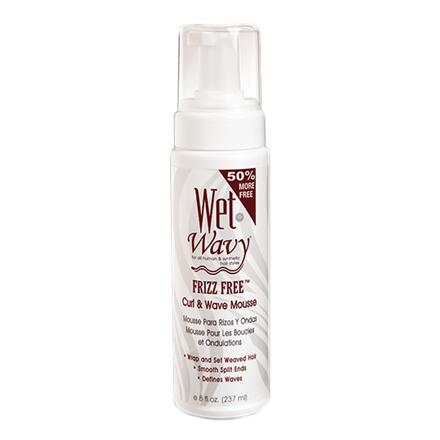 Wet N Wavy Mousse bouclante – bouteille pour définir les boucles et limiter les frisottis.