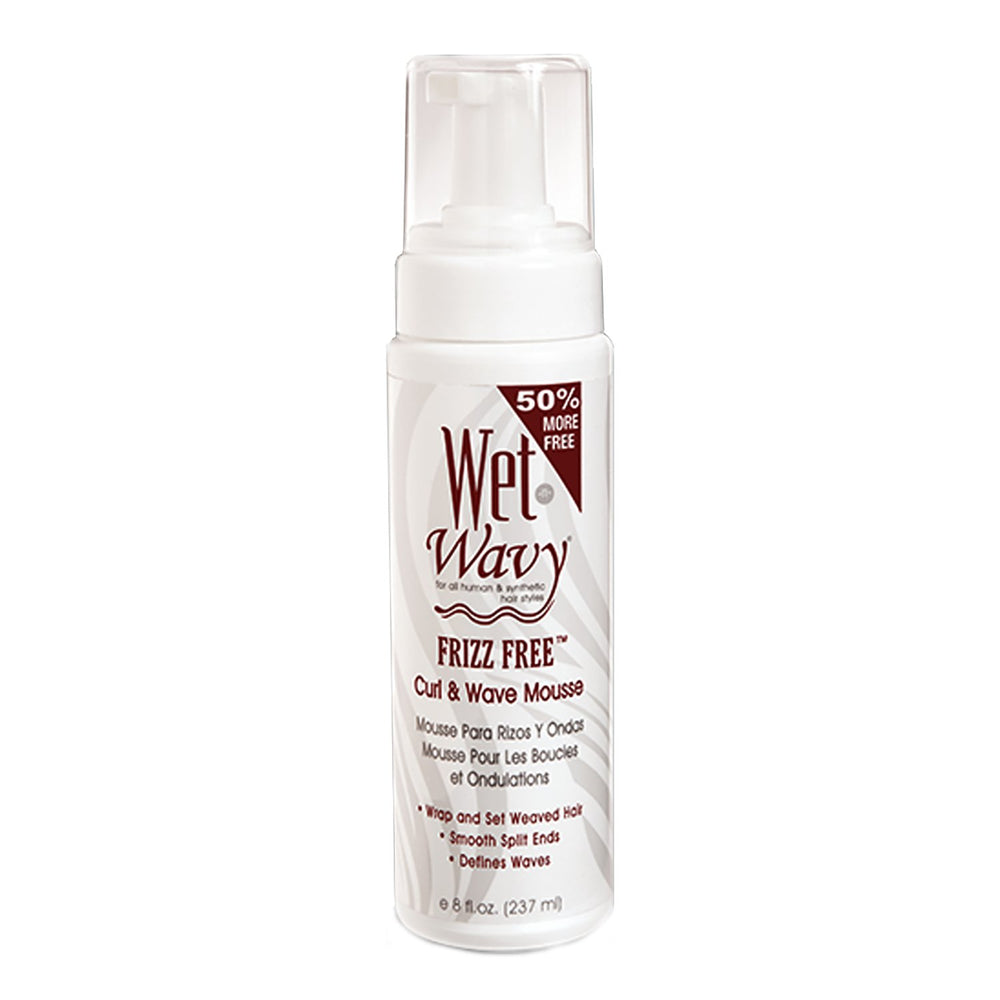 Wet N Wavy Mousse bouclante – bouteille pour définir les boucles et limiter les frisottis.