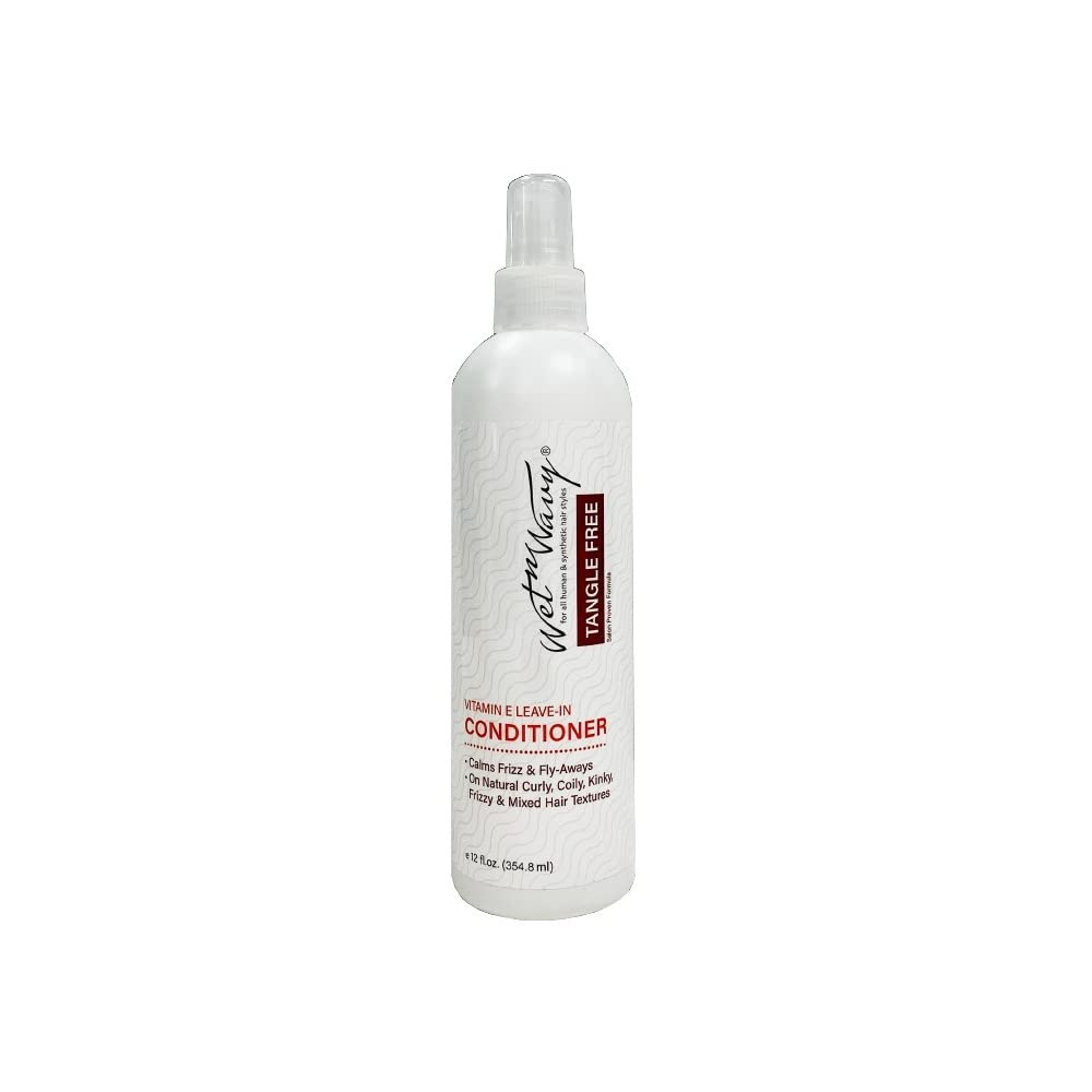 Wet N Wavy soin sans rinçage vitamine E bouteille 12oz brillance durable.