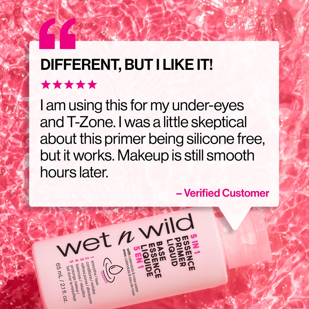 wet n wild base essence 5-en-1, peau douce et prête pour le maquillage.