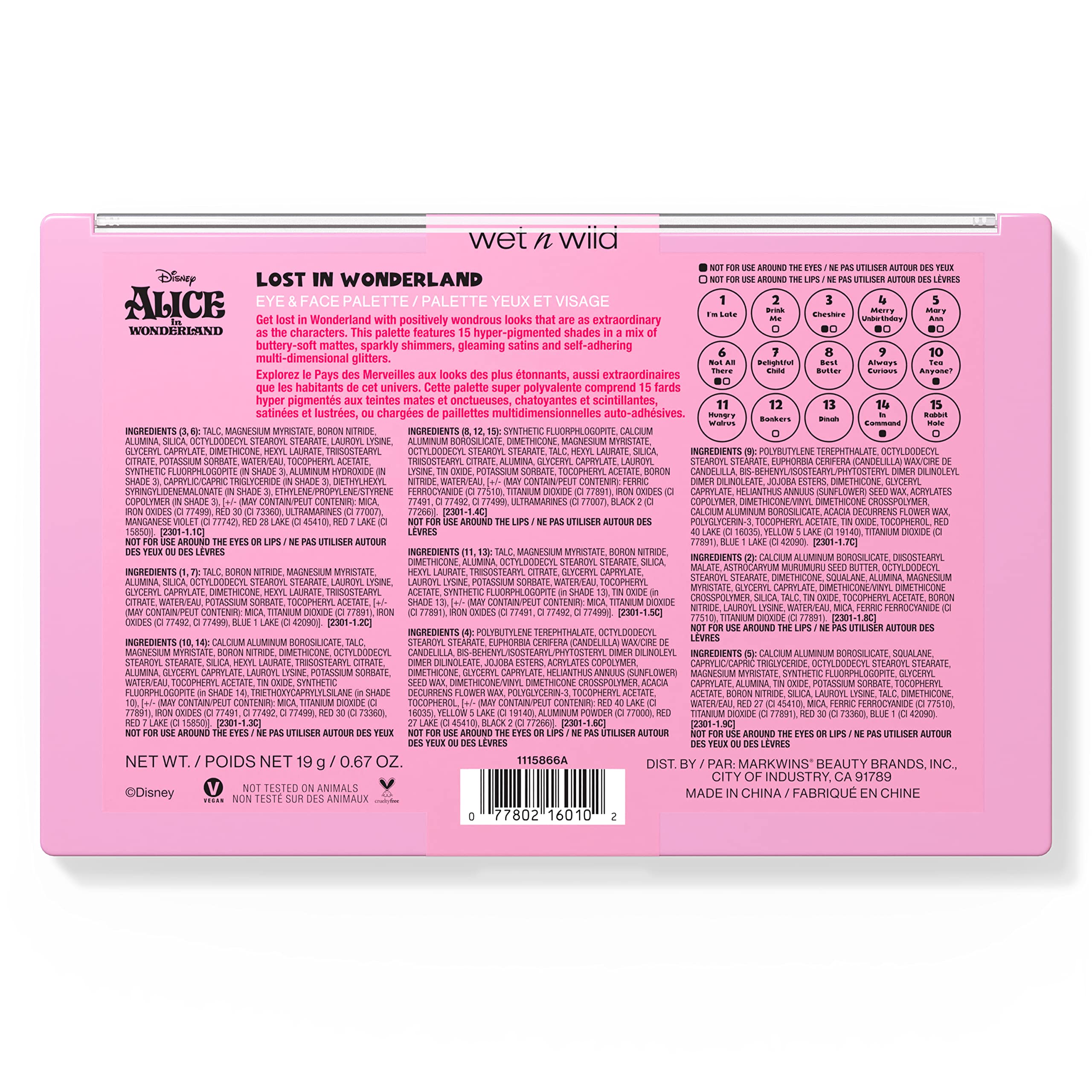 wet n wild Lost In Wonderland emballage élégant, idéal pour cadeau beauté.