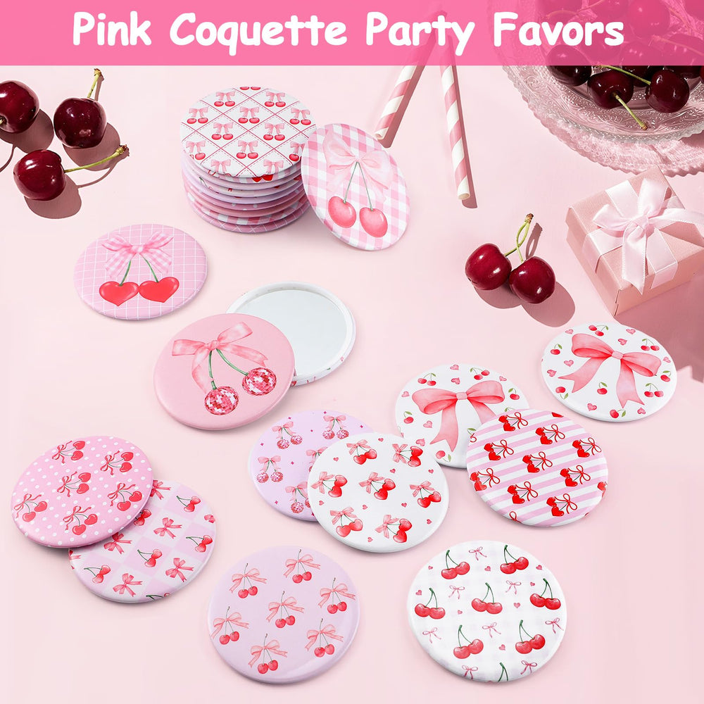 Ensemble Weysat 24 miroirs rose, parfait comme cadeaux d'invites et décorations.