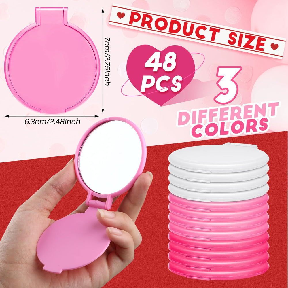 Miroir Weysat blanc ouvert, compact et pratique pour le sac.