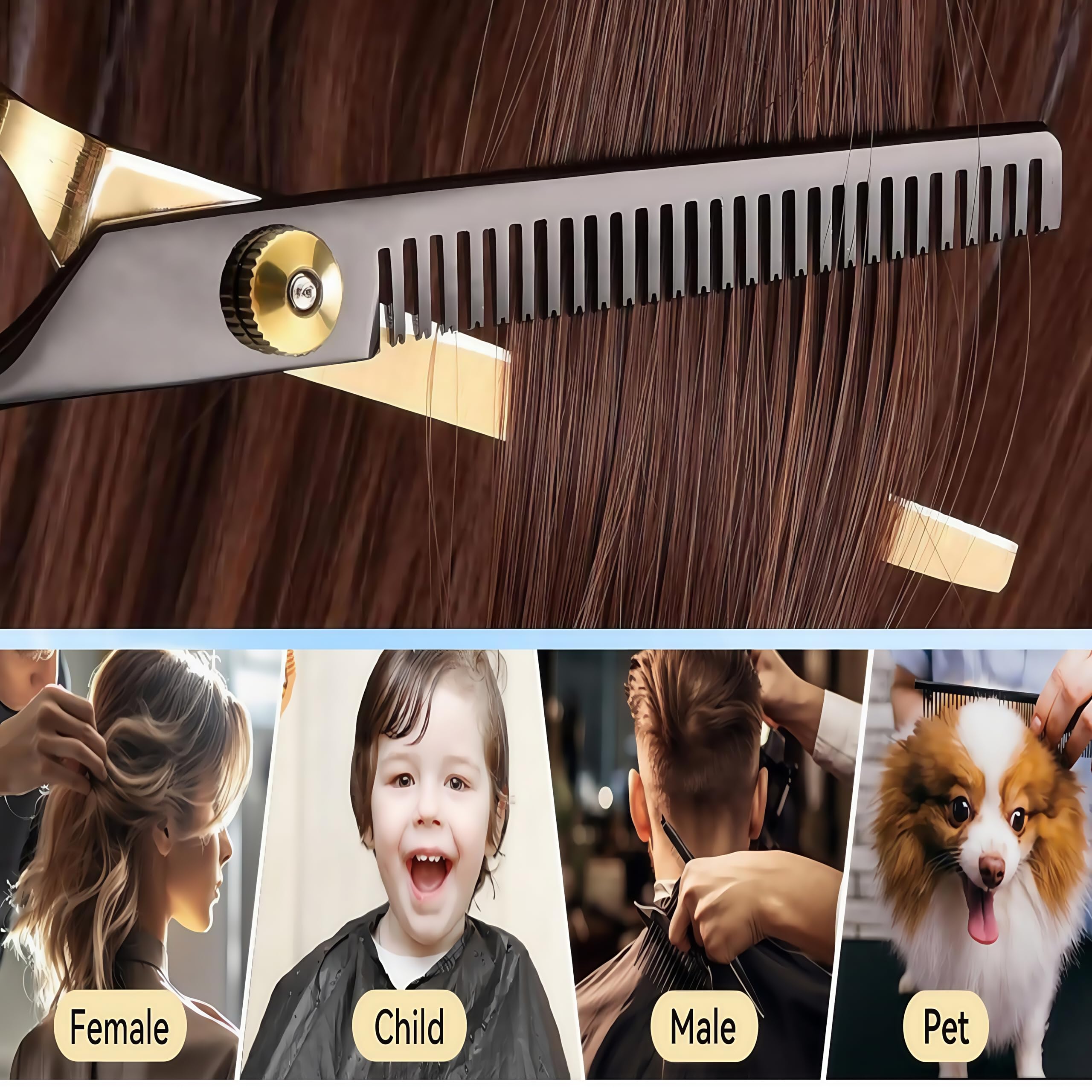 Accessoires barbier WFOEJEJ et cape inclus pour une expérience professionnelle.