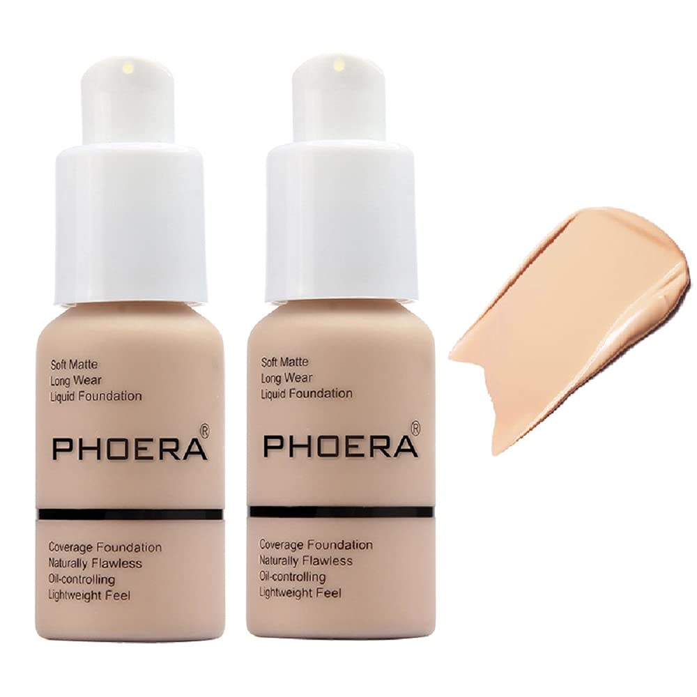 PHOERA Foundation de la marque WFWJ, bouteille Porcelaine, rendu homogène et naturel.