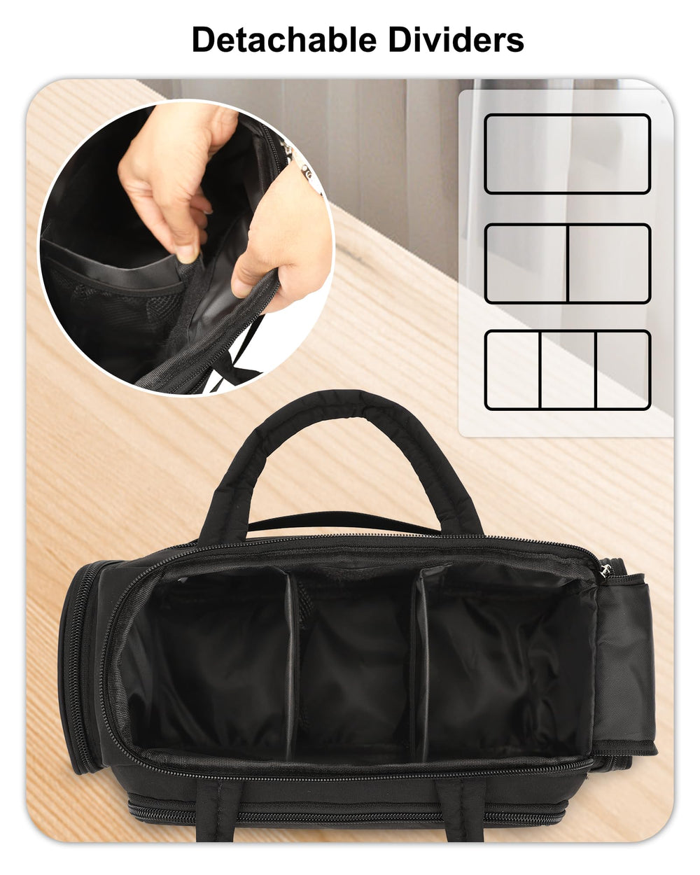WGEAR grand compartiment intérieur avec diviseurs amovibles pour tout emporter