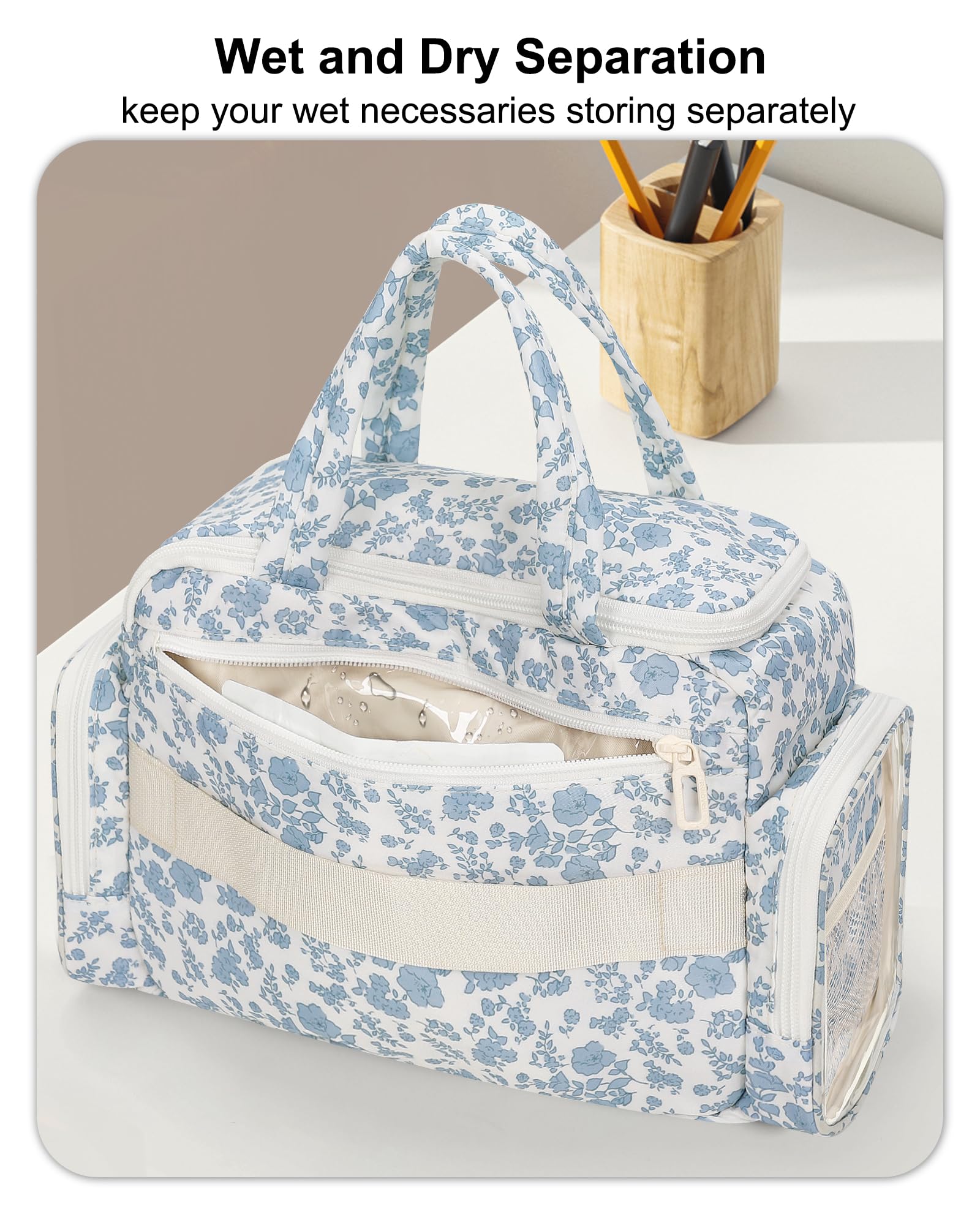 Séparation sec et humide sur la trousse WGEAR facilitant le nettoyage en voyage