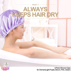WhaleLife bonnet douche multicolore, violet clair, marron, rose et vert pour tous les styles.