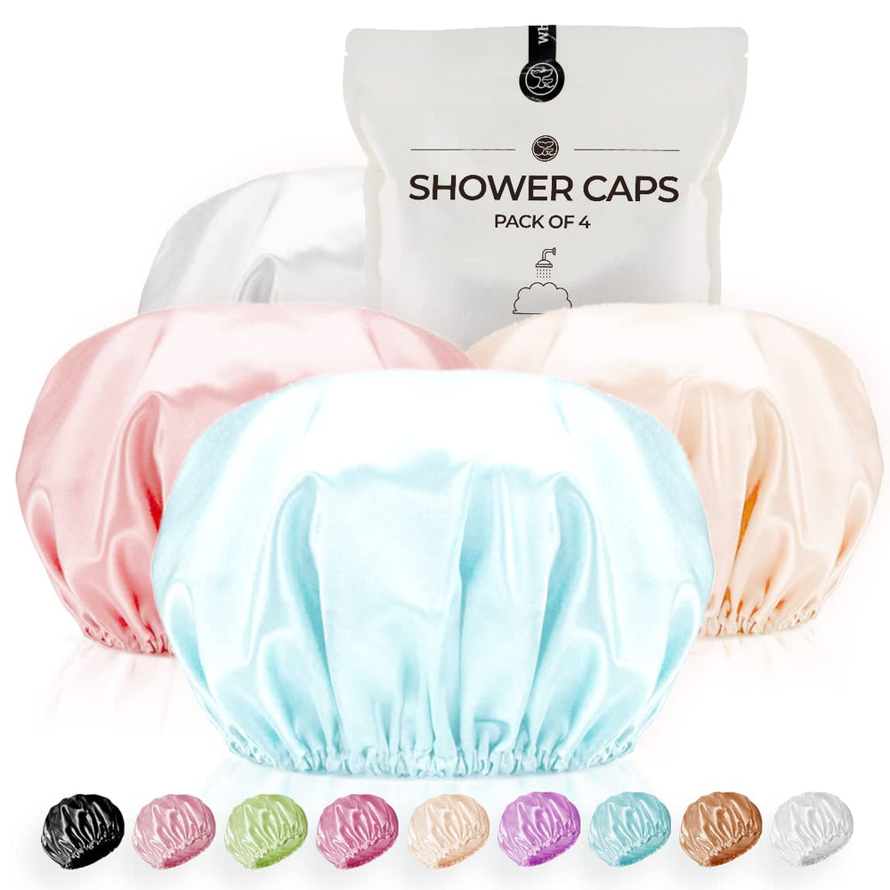WhaleLife bonnet de douche réutilisable extra-large, pratique pour toute la famille.