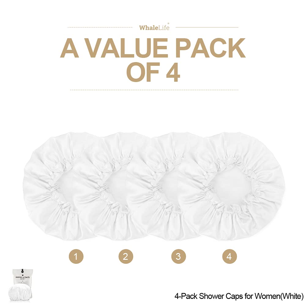WhaleLife cap-douche satin exterieur blanc, toucher luxueux et protection anti-eau.