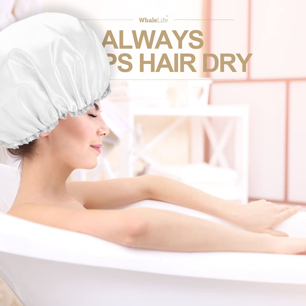 WhaleLife cap-douche interieur eva impermeable blanc, barriere efficace contre l'eau.