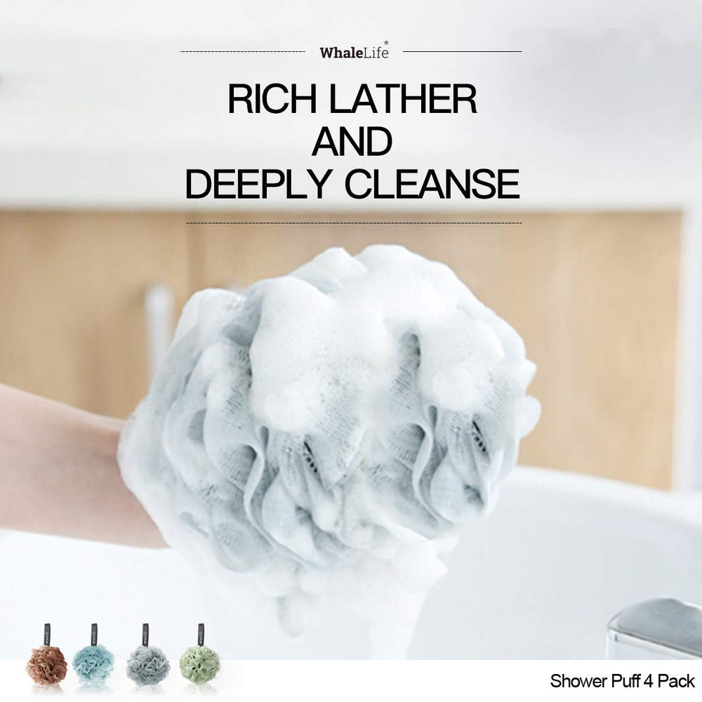 WhaleLife éponge Loofah bleu offre mousse riche et rinçage facile