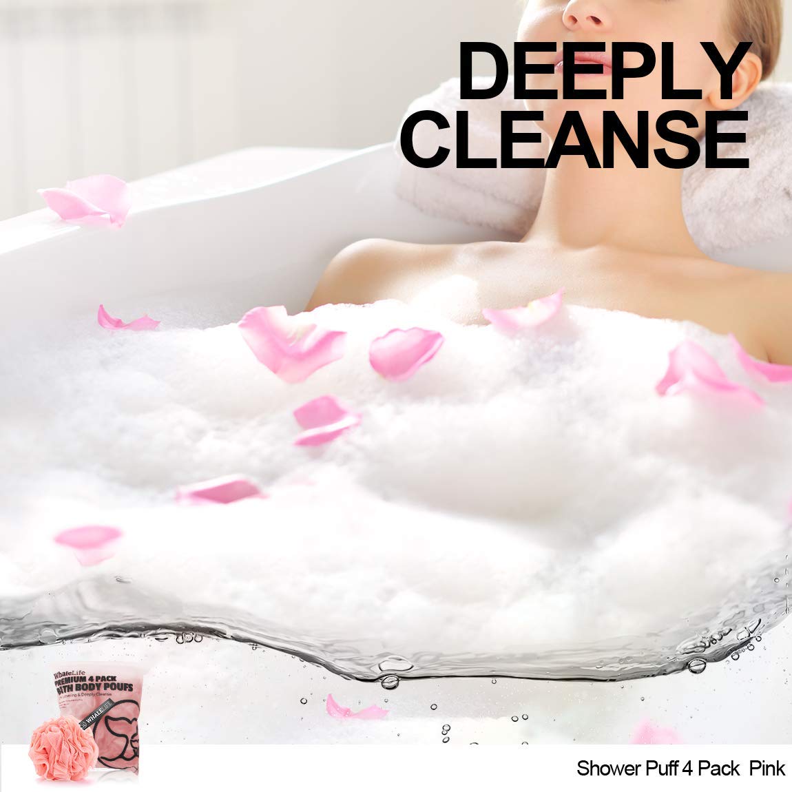 WhaleLife éponge Loofah rose - sèche rapidement après usage.