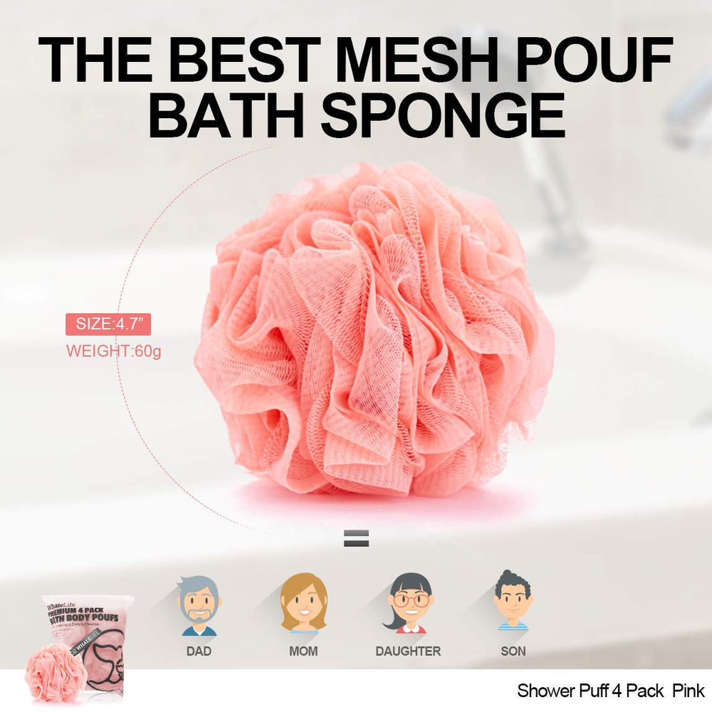 WhaleLife éponge Loofah rose - utilisation familiale simple et pratique.