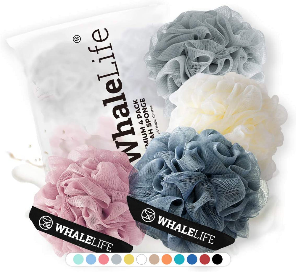 WhaleLife éponge Loofah rose pour une mousse riche et douce.