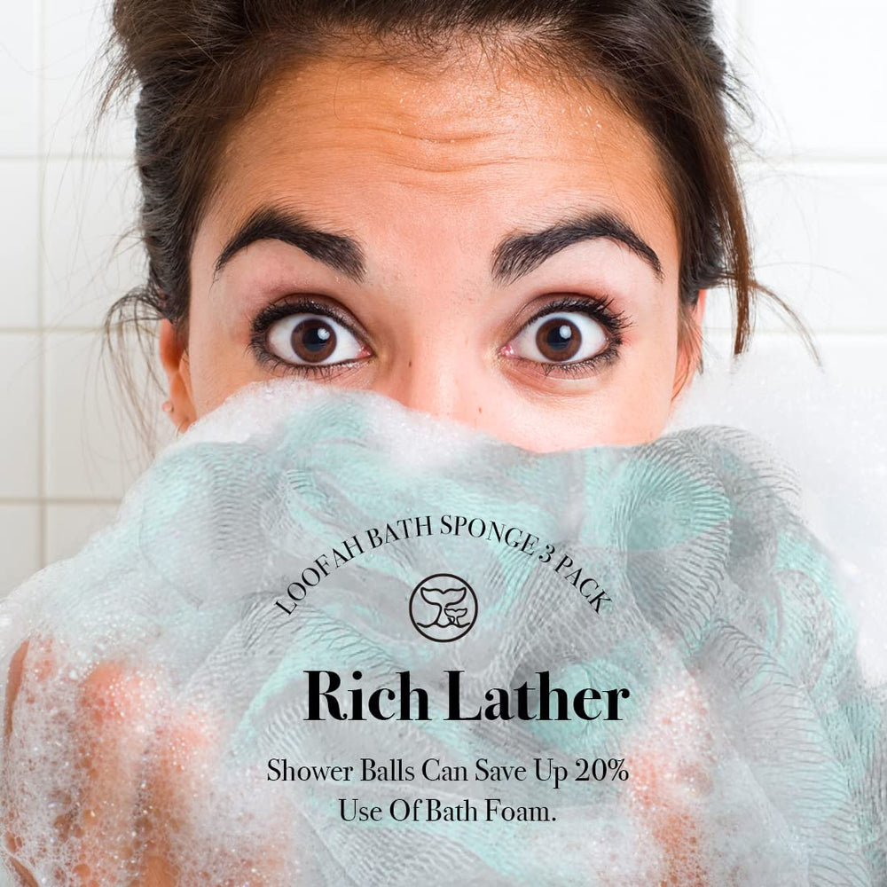 WhaleLife loofah se rinçant rapidement et prête à sécher