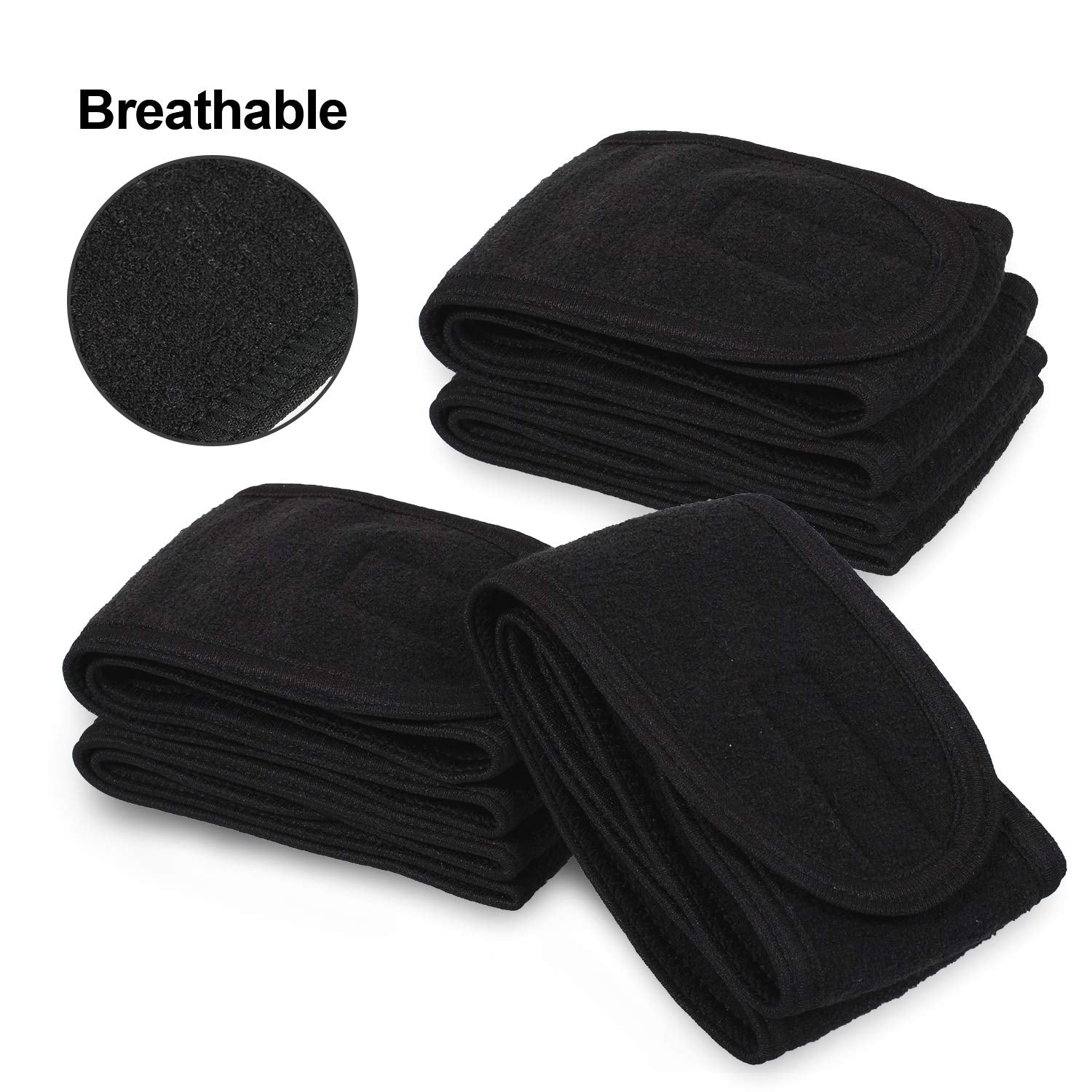 Whaline bandeau absorption transpiration terry noir, idéal pour le sport.